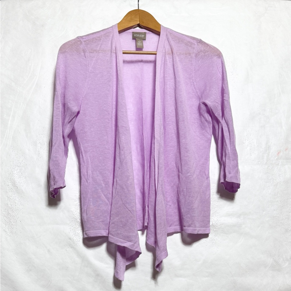 Chico's Lavender Open-Front Sweater Size 0 NWOT